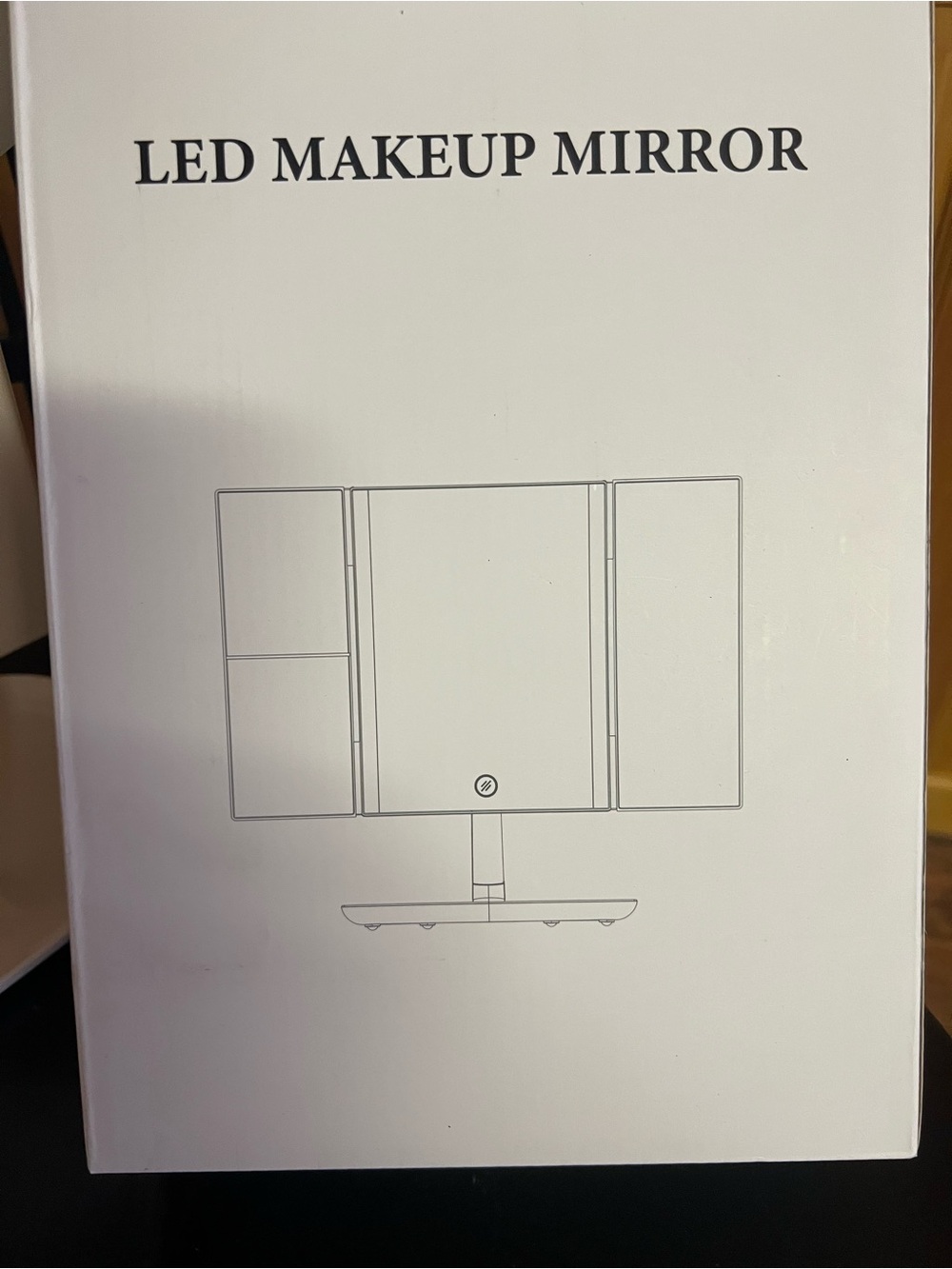 LED Makeup Mirror - White with tray